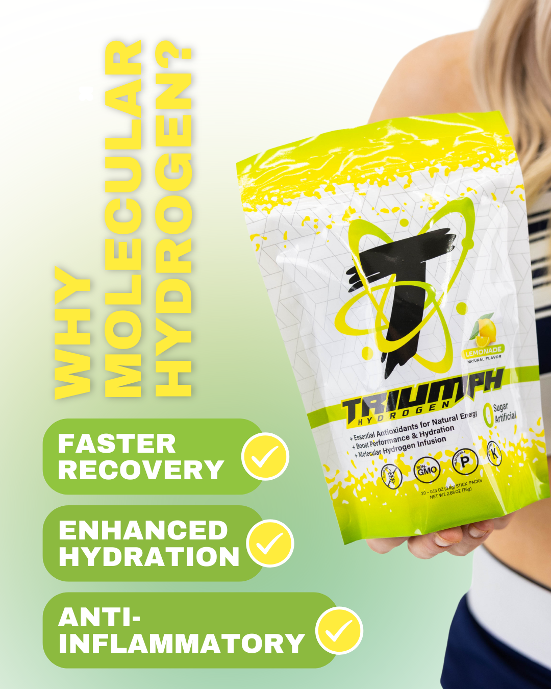 20 Count - Hydrogen Infused Electrolyte Powder - Lemonade